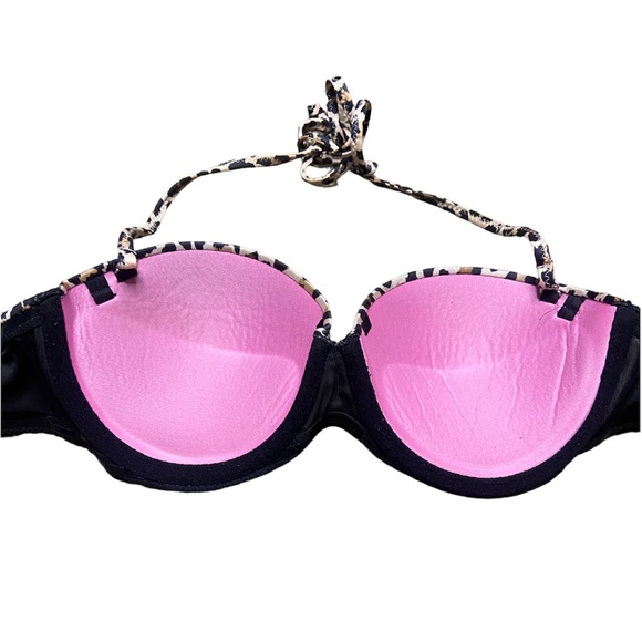 PINK VICTORIA SECRETS LEOPARD PRINT MULTI WAY PUSH UP BRA SIZE 34B - Picture 2 of 4